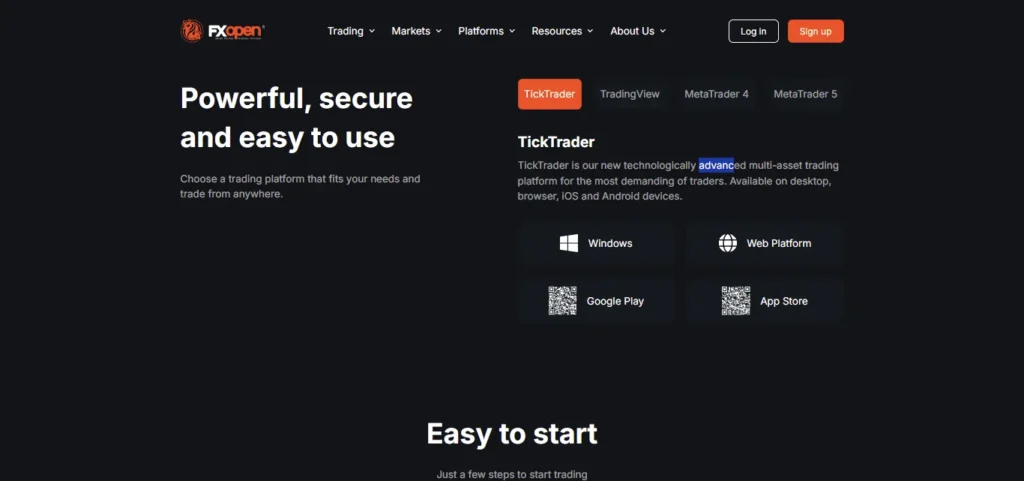 FXOpen Trading platform