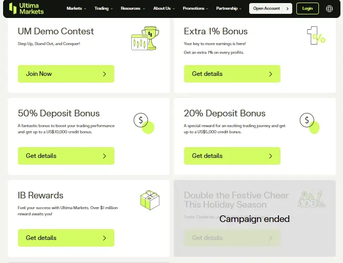Ultima Markets Bonus & Rewards