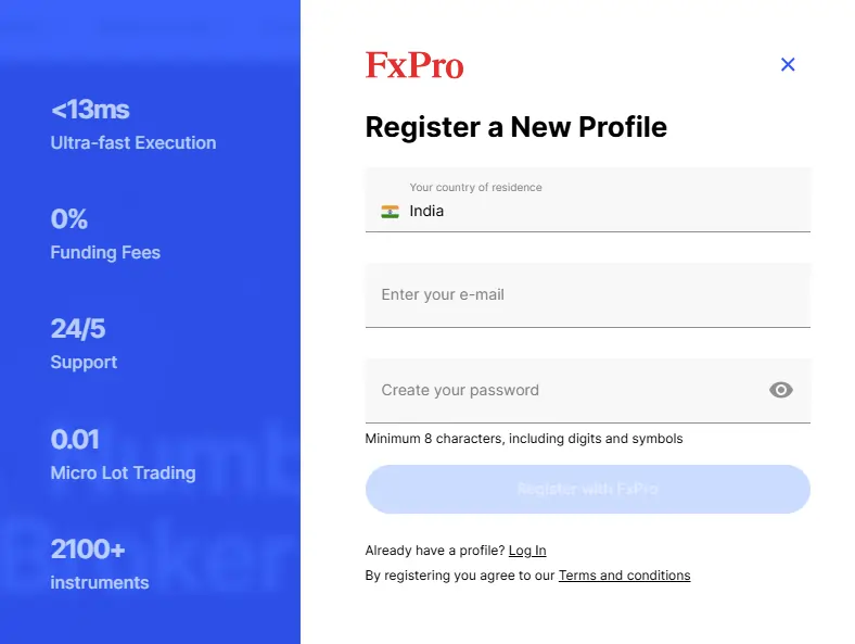 FXPro REGISTER