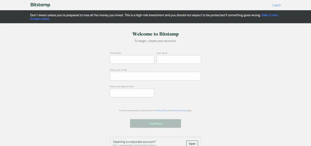 Bitstamp register