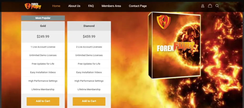 Forex Fury product or package