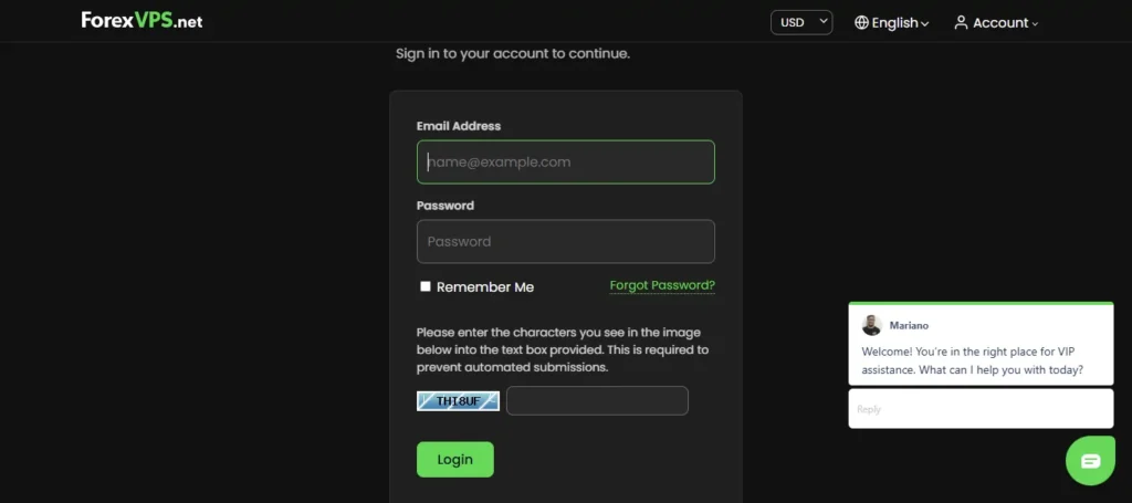 ForexVPS.net Login