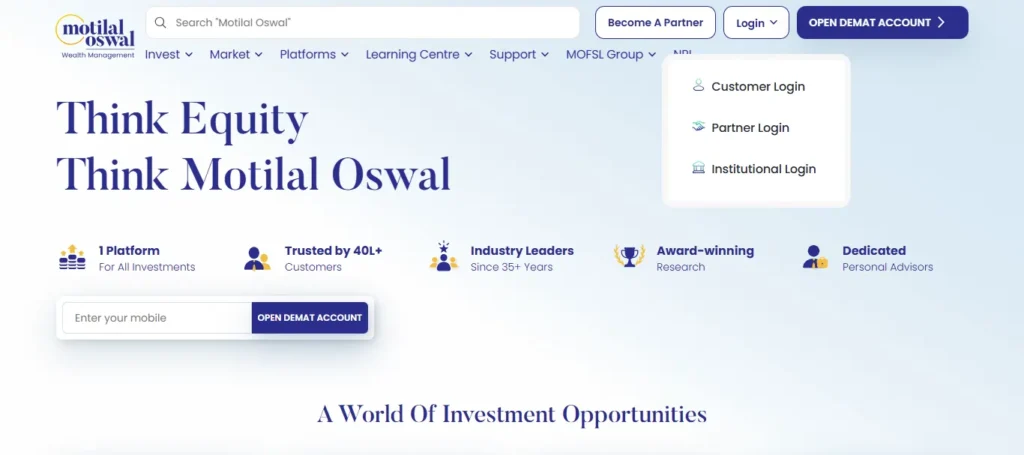 Motilal Oswal Login