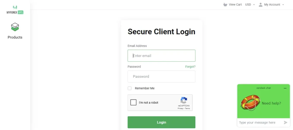 MyForexVPS login