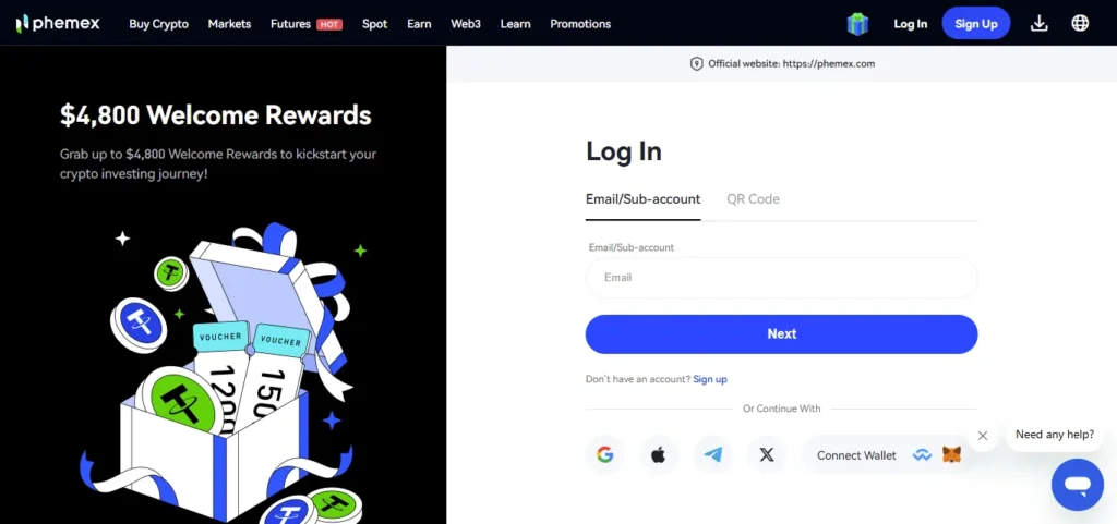 Phemex Signup