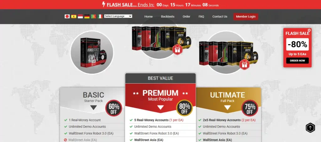 Wallstreet Forex Bot Trading package