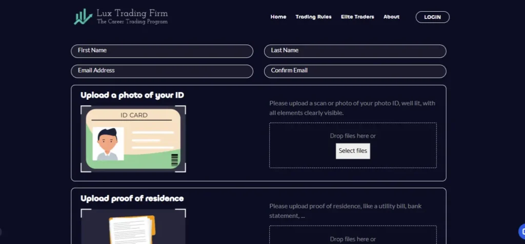 Lux Trading Firm Checkout
